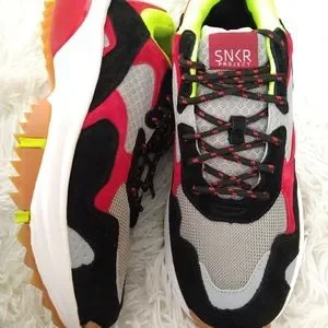 new SNKR Project Men\'s Sneakers. Prospect Park Black, Red, Yellow 10M m_61b10fa37f80d23494e80d06.jpg main image 4